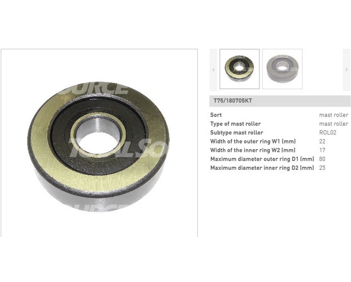 Ролик щогли d=80/25 h=22/17 (80505KT / 180705KT)