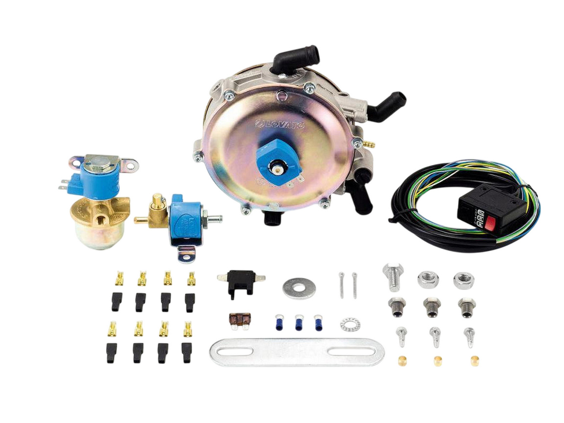 Комплект пропановий MINI KIT (міні кит) Lovato 90 кВт ваккуумний (редуктор, клапан бензиновий, газовий клапан, перемикач з монт комплектом)