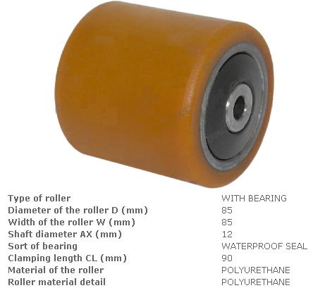 Колесо вантажне (85*85/90-13) (eje-116) Jungheinrich (269/51062996) PU Jungheinrich