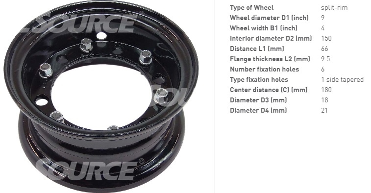 Диск колісний розбірний (без болтів) 4.00-9 (fd25t-17) Komatsu
